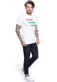 Wrangler - WRANGLER T SHIRT SS REPEAT TEE WHITE W7D7D3989. Kolor: biały #6