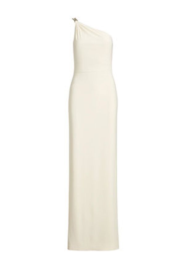 Lauren Ralph Lauren - LAUREN RALPH LAUREN Sukienka wieczorowa 253980922003 Écru Slim Fit. Kolor: kremowy. Materiał: syntetyk. Styl: wizytowy