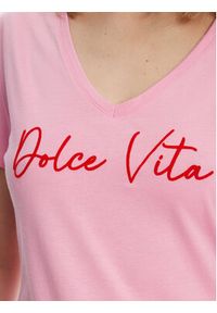 Morgan T-Shirt 251-DOLCE Różowy Regular Fit. Kolor: różowy. Materiał: bawełna