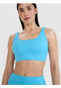 4f - 4F Góra od bikini damska - turkusowa XL. Kolor: turkusowy. Materiał: syntetyk, włókno, elastan, materiał #2