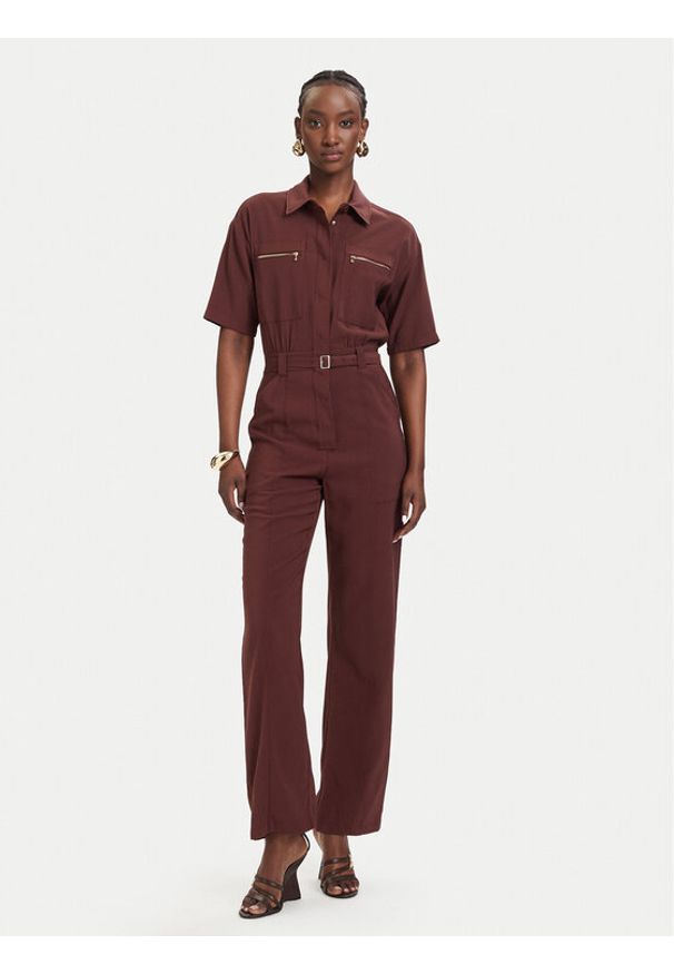 Patrizia Pepe Kombinezon 2T0099/A573-B887 Brązowy ciemny Regular Fit. Kolor: brązowy. Materiał: wiskoza