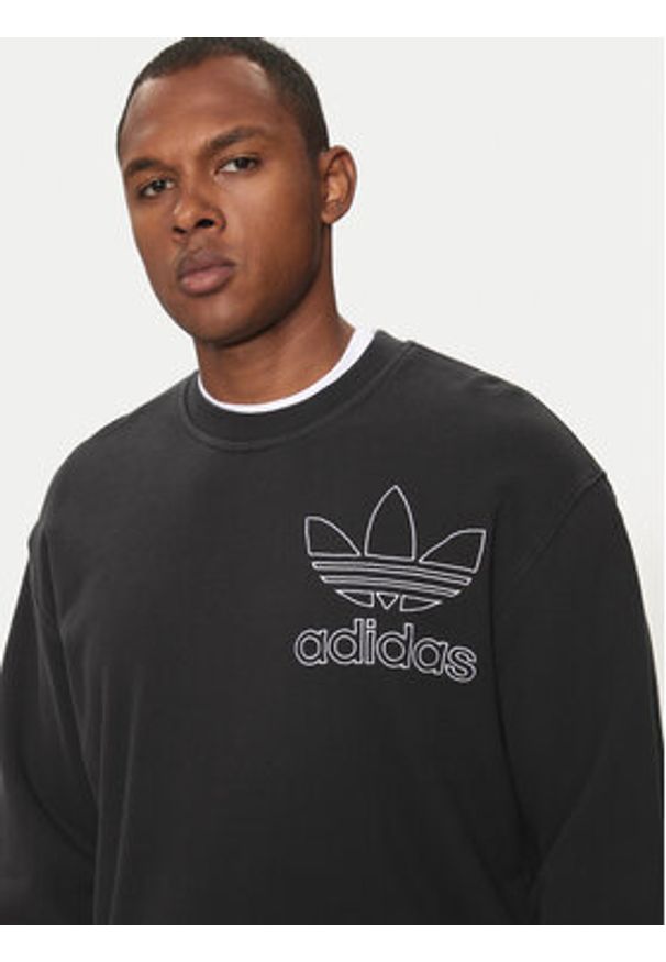 Adidas - adidas Bluza adicolor Outline Trefoil IU2350 Czarny Loose Fit. Kolor: czarny. Materiał: bawełna