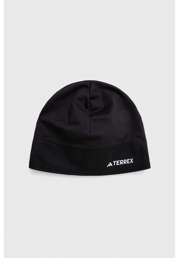 adidas TERREX czapka kolor czarny z cienkiej dzianiny. Kolor: czarny. Materiał: dzianina. Sezon: zima