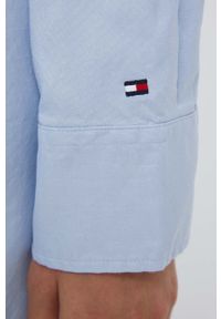 TOMMY HILFIGER - Tommy Hilfiger koszula bawełniana damska kolor niebieski relaxed z kołnierzykiem klasycznym. Typ kołnierza: kołnierzyk klasyczny. Kolor: niebieski. Materiał: bawełna. Styl: klasyczny #4
