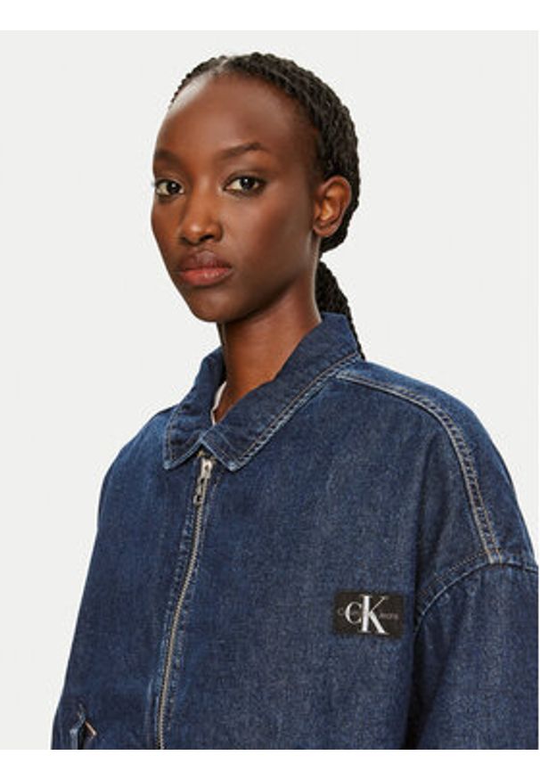 Calvin Klein Jeans Kurtka jeansowa J20J224717 Granatowy Relaxed Fit. Kolor: niebieski. Materiał: bawełna