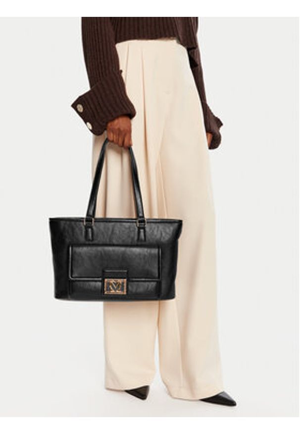 Love Moschino - LOVE MOSCHINO Torebka JC4087PP1NLI0000 Czarny. Kolor: czarny. Materiał: skórzane