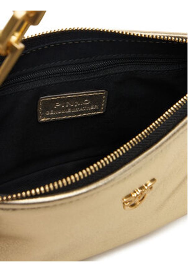 Pinko - PINKO Torebka Half Moon Baguette Mini AI 25-26 PLTT 105069 A2O9 Złoty. Kolor: złoty. Materiał: skórzane