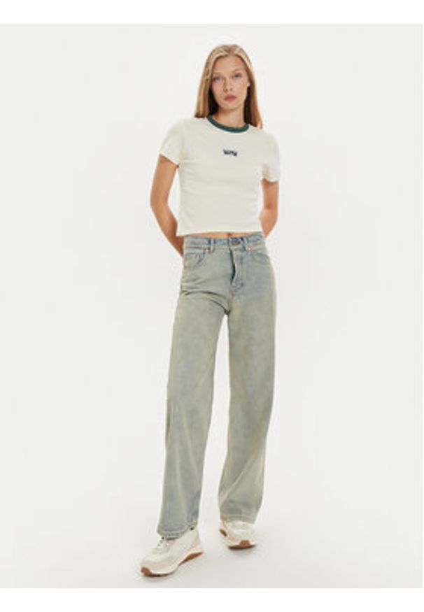 Levi's® T-Shirt Essential Sporty A8798-0014 Écru Slim Fit. Materiał: bawełna. Styl: sportowy