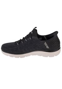 skechers - Buty do chodzenia męskie Skechers 232469BLK. Kolor: czarny. Materiał: syntetyk, tkanina, materiał. Szerokość cholewki: normalna. Sport: turystyka piesza