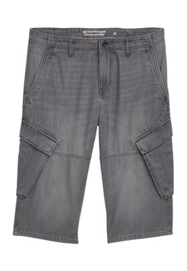 Tom Tailor Szorty jeansowe 1044977 Szary Relaxed Fit. Kolor: szary. Materiał: bawełna