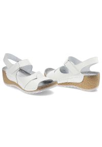 Białe Sandały Lemar Wygodne Skórzane Buty. Kolor: biały. Materiał: skóra #5