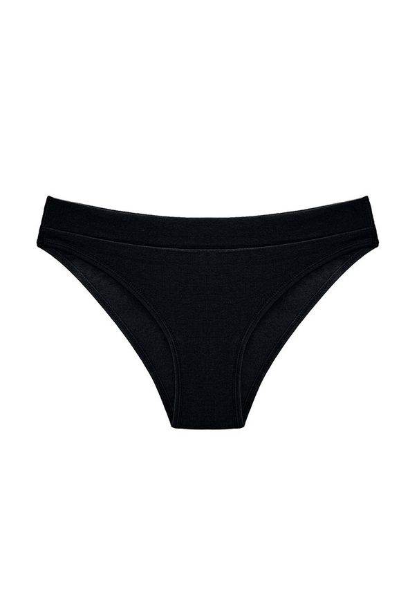 Intica - Figi damskie prążkowane z elastycznym pasem Milan. Kolor: czarny. Materiał: prążkowany