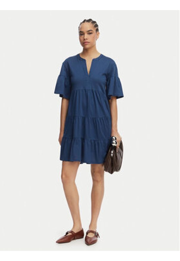 Weekend Max Mara Sukienka codzienna Saggina 2615621042 Niebieski Regular Fit. Okazja: na co dzień. Kolor: niebieski. Materiał: bawełna. Typ sukienki: proste. Styl: casual