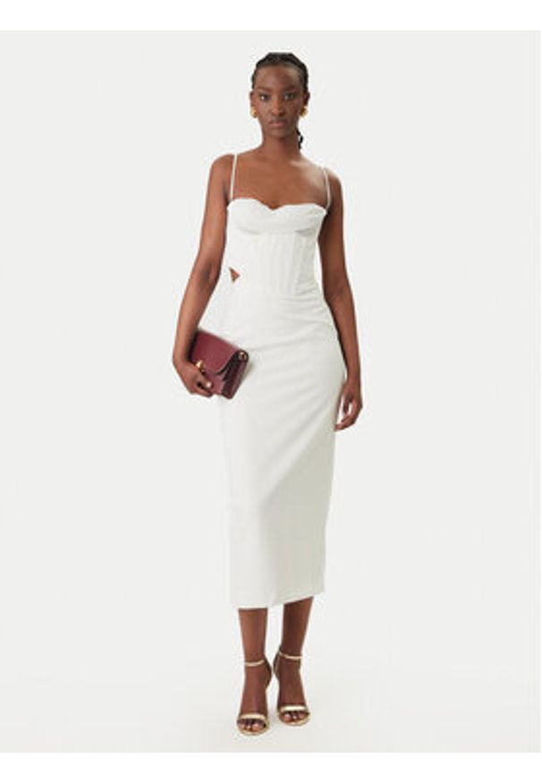 BARDOT - Bardot Sukienka koktajlowa Martini 58535DB Biały Slim Fit. Kolor: biały. Materiał: syntetyk. Styl: wizytowy