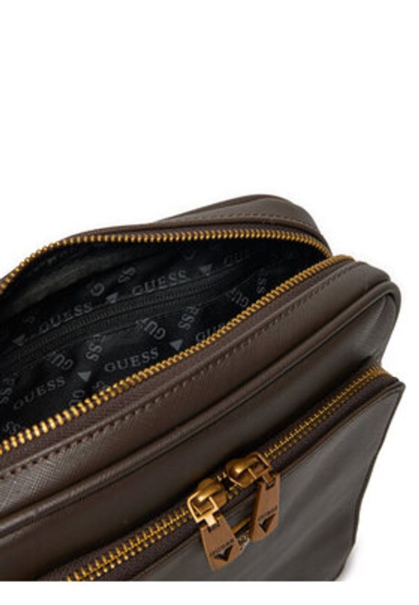 Guess Saszetka Milano-Saffiano Eco-Mini Bags HMMISA P4260 Brązowy. Kolor: brązowy. Materiał: skóra