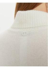TwinSet - TWINSET Golf 242TT3291 Biały Loose Fit. Typ kołnierza: golf. Kolor: biały. Materiał: syntetyk