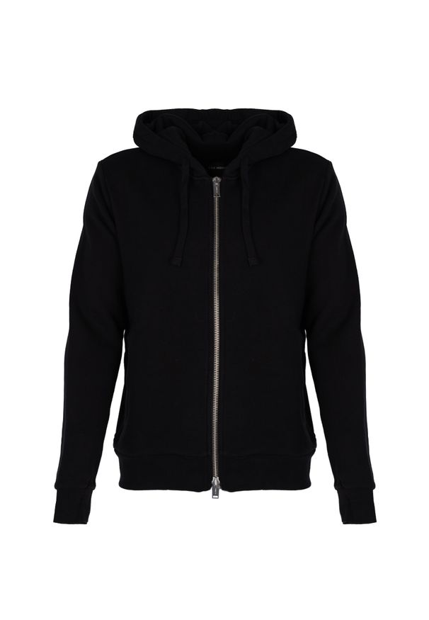 Les Hommes Bluza "Full Zip" | LBH3004700U | Mężczyzna | Czarny. Okazja: na co dzień. Typ kołnierza: kaptur. Kolor: czarny. Materiał: bawełna. Styl: sportowy, casual