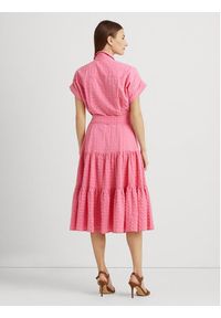 Lauren Ralph Lauren Sukienka koszulowa 200903086001 Różowy Regular Fit. Kolor: różowy. Materiał: bawełna. Typ sukienki: koszulowe