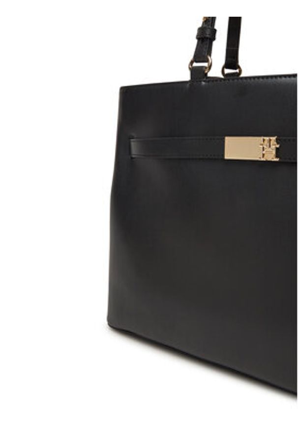 TOMMY HILFIGER - Tommy Hilfiger Torebka Heritage Satchel AW0AW17211 Czarny. Kolor: czarny. Materiał: skórzane