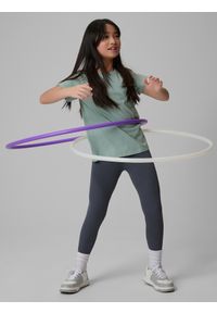 4f - 4F T-shirt regular gładki dziewczęcy - miętowy 164 (13-14 lat). Okazja: na spacer, na co dzień, na uczelnię. Kolor: turkusowy. Materiał: dzianina, materiał, bawełna, skóra, jersey. Wzór: gładki. Sezon: lato. Styl: casual, klasyczny #2