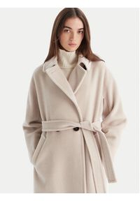 Marella Płaszcz wełniany English 2523016142 Szary Regular Fit. Kolor: szary. Materiał: wełna #4