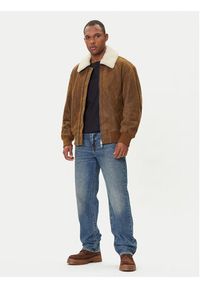 BOSS Kurtka skórzana Jonier 50547567 Beżowy Relaxed Fit. Kolor: beżowy. Materiał: skóra #6