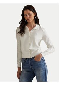 Polo Ralph Lauren Kardigan 211972110002 Biały Slim Fit. Typ kołnierza: polo. Kolor: biały. Materiał: bawełna #6