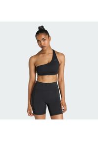 Adidas - Biustonosz Optime Workout Rib One Shoulder Light Support. Kolor: czarny. Sport: fitness #1