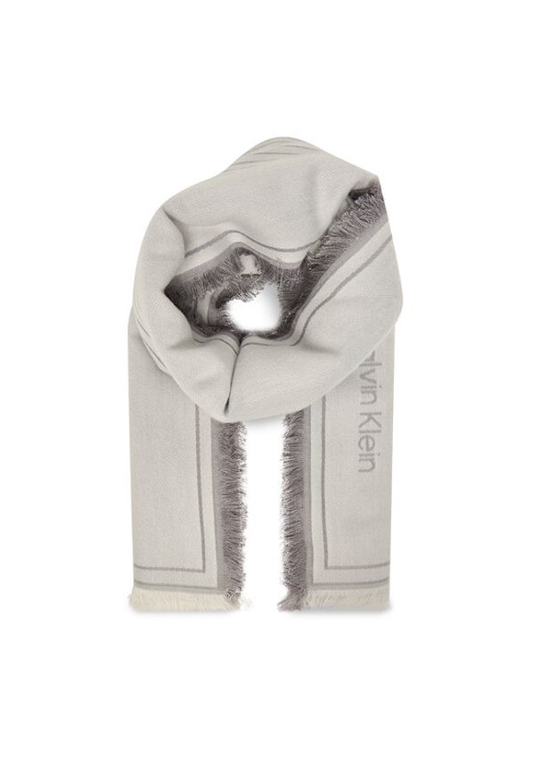 Calvin Klein Chusta Emblem Graphic Lw Square Scarf LV04F8073G Szary. Kolor: szary. Materiał: materiał