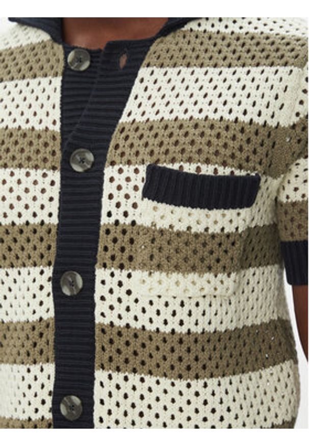 Lindbergh Kardigan 30-804112 Beżowy Relaxed Fit. Kolor: beżowy. Materiał: bawełna