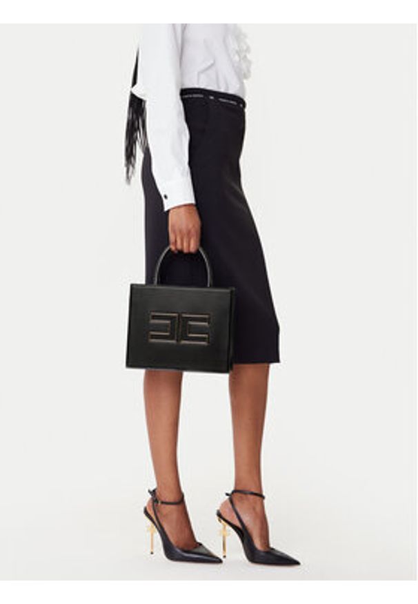 Elisabetta Franchi Torebka BS-33A-56E2-V380 Czarny. Kolor: czarny. Materiał: skórzane