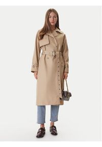 DKNY Trencz DJ6J6232 Beżowy Regular Fit. Kolor: beżowy. Materiał: bawełna #6