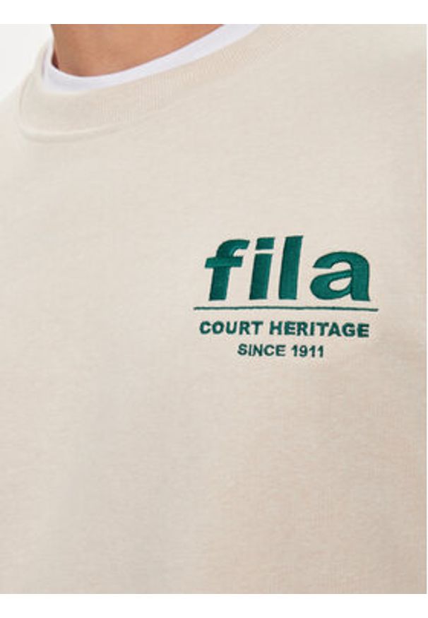Fila Bluza FAM0671 Beżowy Relaxed Fit. Kolor: beżowy. Materiał: bawełna