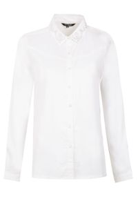 TOP SECRET - Klasyczna koszula z długim rękawem. Okazja: do pracy. Kolor: biały. Materiał: jeans, bawełna. Długość rękawa: długi rękaw. Długość: długie. Wzór: aplikacja. Sezon: zima, jesień. Styl: klasyczny #7