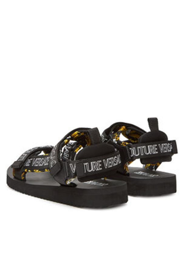 Versace Jeans Couture Sandały 78YA3S7B Czarny. Kolor: czarny. Materiał: materiał