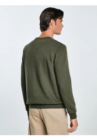 Big-Star - Bluza męska ze splotem pique khaki Wiron 303. Okazja: na co dzień. Kolor: zielony. Materiał: jeans, tkanina, materiał, dzianina. Wzór: ze splotem. Styl: klasyczny, casual #6
