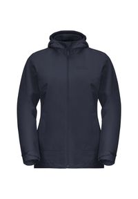 Kurtka uniwersalna damska Jack Wolfskin 11156211010. Typ kołnierza: kaptur. Kolor: niebieski, wielokolorowy, czarny. Materiał: syntetyk. Sport: turystyka piesza #1