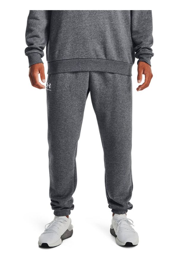 Under Armour Spodnie dresowe UA Essential Fleece Jogger 1373882 Szary Regular Fit. Kolor: szary. Materiał: bawełna, dresówka