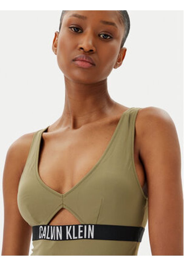 Calvin Klein Swimwear Strój kąpielowy KW0KW02746 Zielony. Kolor: zielony. Materiał: syntetyk