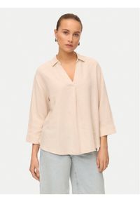 Vero Moda Bluzka Linn 10310759 Beżowy Loose Fit. Kolor: beżowy. Materiał: wiskoza