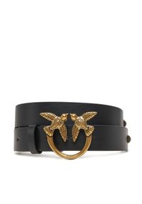 Pinko - PINKO Pasek Damski Love Berry H3 Belt 20251 PLT01 100125 A2CB Czarny. Kolor: czarny. Materiał: skóra