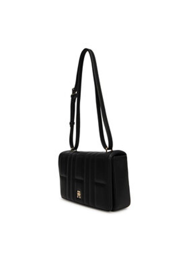 TOMMY HILFIGER - Tommy Hilfiger Torebka Th Feminine Conv Crossover AW0AW17454 Czarny. Kolor: czarny. Materiał: skórzane