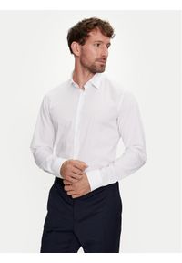 Calvin Klein Koszula K10K113163 Biały Slim Fit. Kolor: biały. Materiał: bawełna