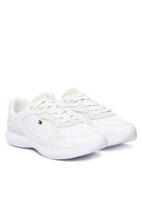 TOMMY HILFIGER - Tommy Hilfiger Sneakersy Light Runner FW0FW09409 Biały. Kolor: biały. Materiał: skóra #4