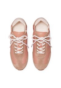 Tory Burch - TORY BURCH - Różowe sneakersy ze skóry Sneaker. Kolor: biały. Materiał: skóra. Sezon: lato