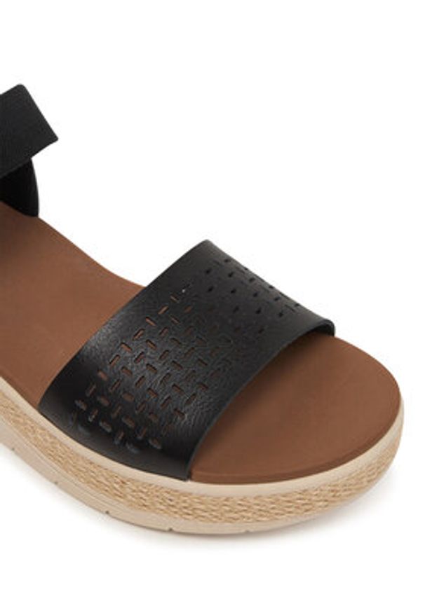 skechers - Skechers Sandały Bobs Sun Ray 114415/BLK Czarny. Kolor: czarny. Materiał: skóra