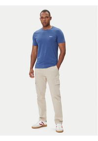 Pepe Jeans T-Shirt Original Basic 3N PM5010133 Granatowy Regular Fit. Kolor: niebieski. Materiał: bawełna