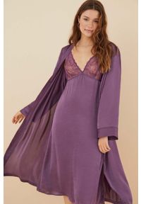 Women Secret - women'secret szlafrok SENSE 2 kolor fioletowy 2536722. Kolor: fioletowy #1