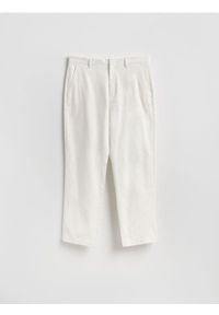 Reserved - Spodnie chino straight - biały. Kolor: biały. Materiał: bawełna, tkanina #1