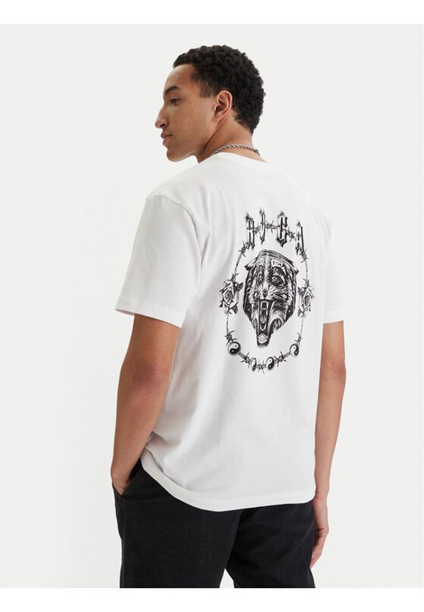 RVCA T-Shirt Double Trouble EVYZT00289 Biały Relaxed Fit. Kolor: biały. Materiał: bawełna